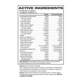 Cytogenix Xenadrine 60 CAPS Nutritional Panel