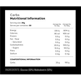 Carbohydrates by Switch Nutrition Nutritional Panel