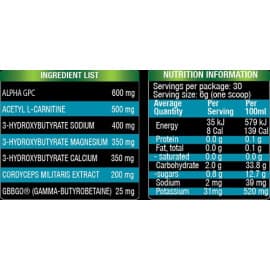 Thermoshroomz Nutritional Information Panel