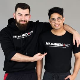 FBO Team wearing Fat Burners Only Shirt and Hoodie