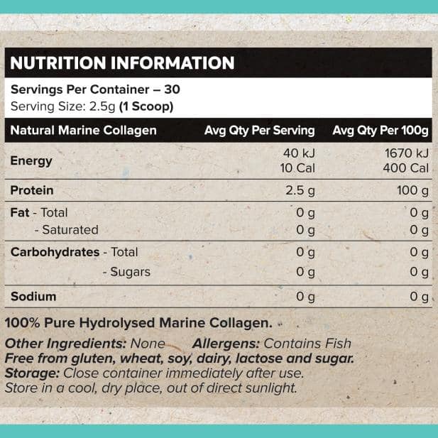 100% Natural Marine Collagen Nutritional Panel