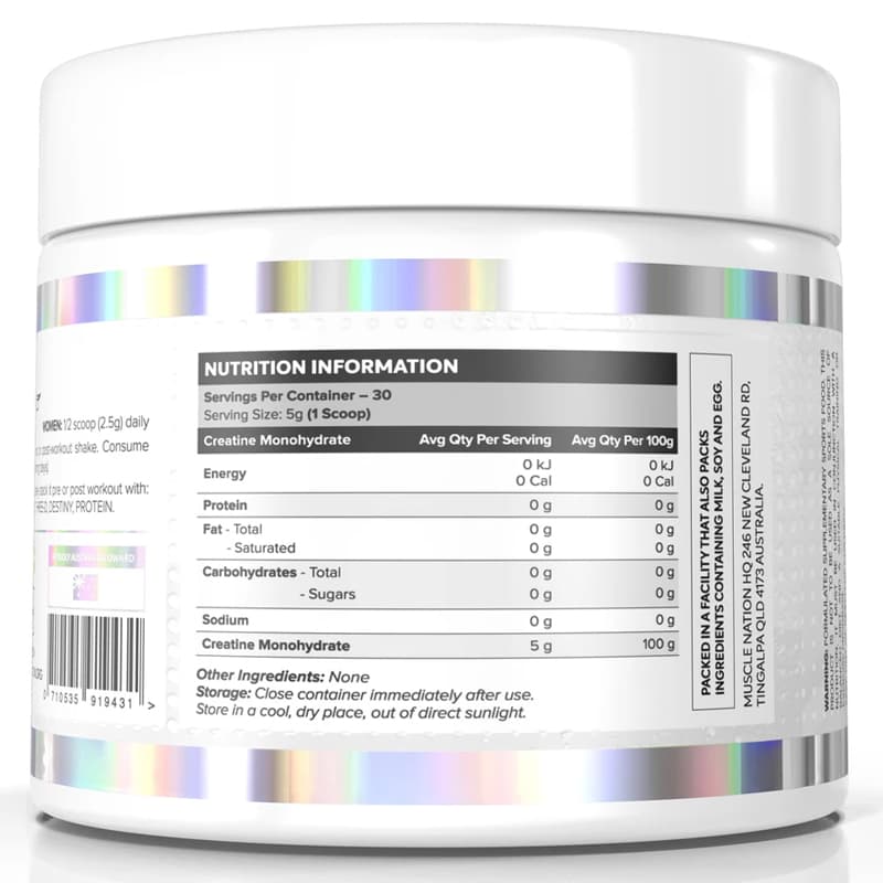 Creatine by Muscle Nation Nutritional Panel