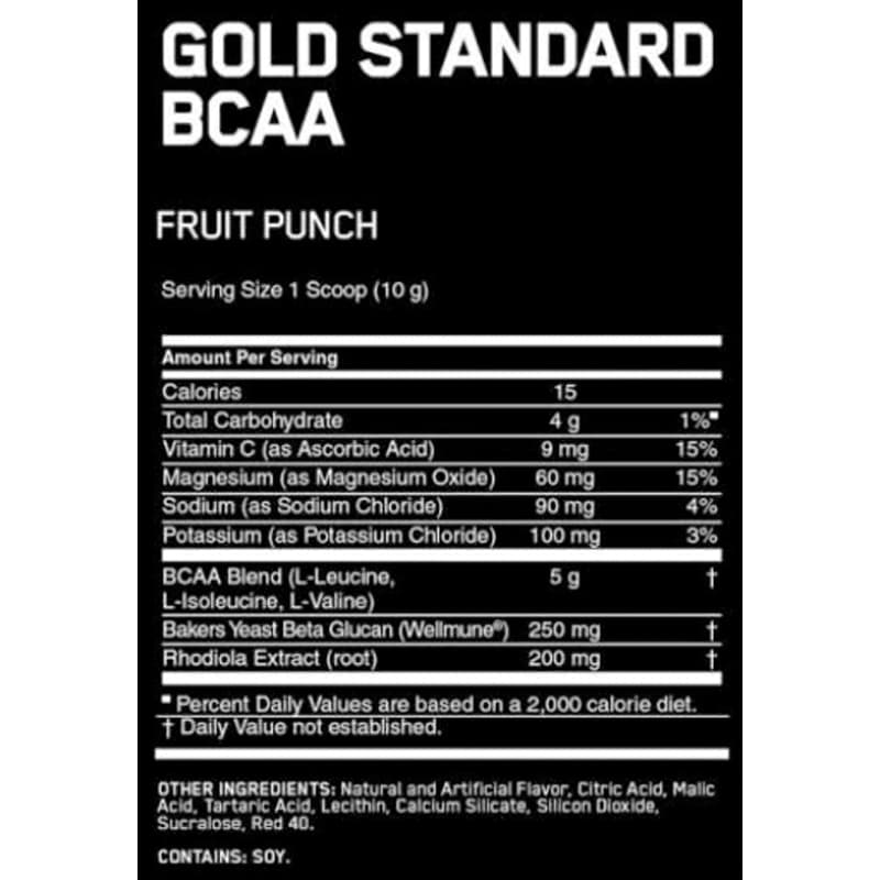 BCAA Gold Standard by Optimum Nutrition Panel