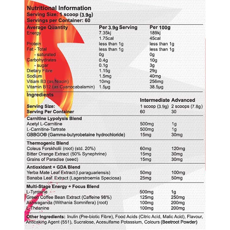 Fireball 60 serves Fat Burner by Red Dragon Nutritionals